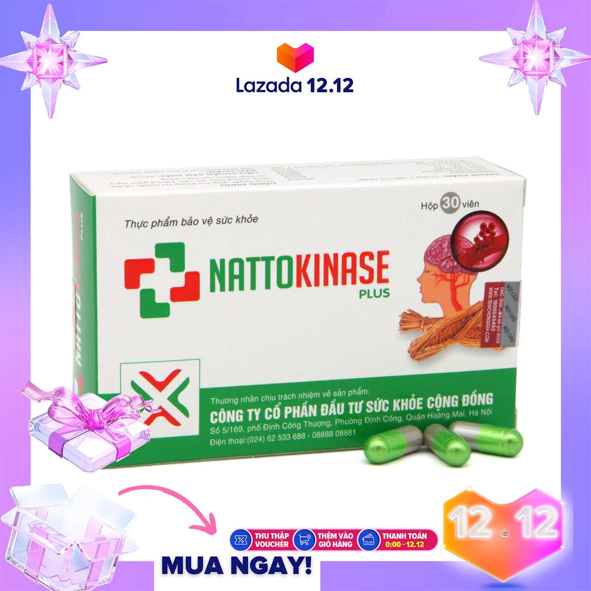 Viên uống làm tan cục máu đông Nattokinase Plus