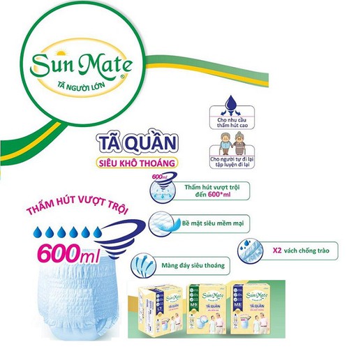 Combo 4 gói Tã Quần SunMate L8