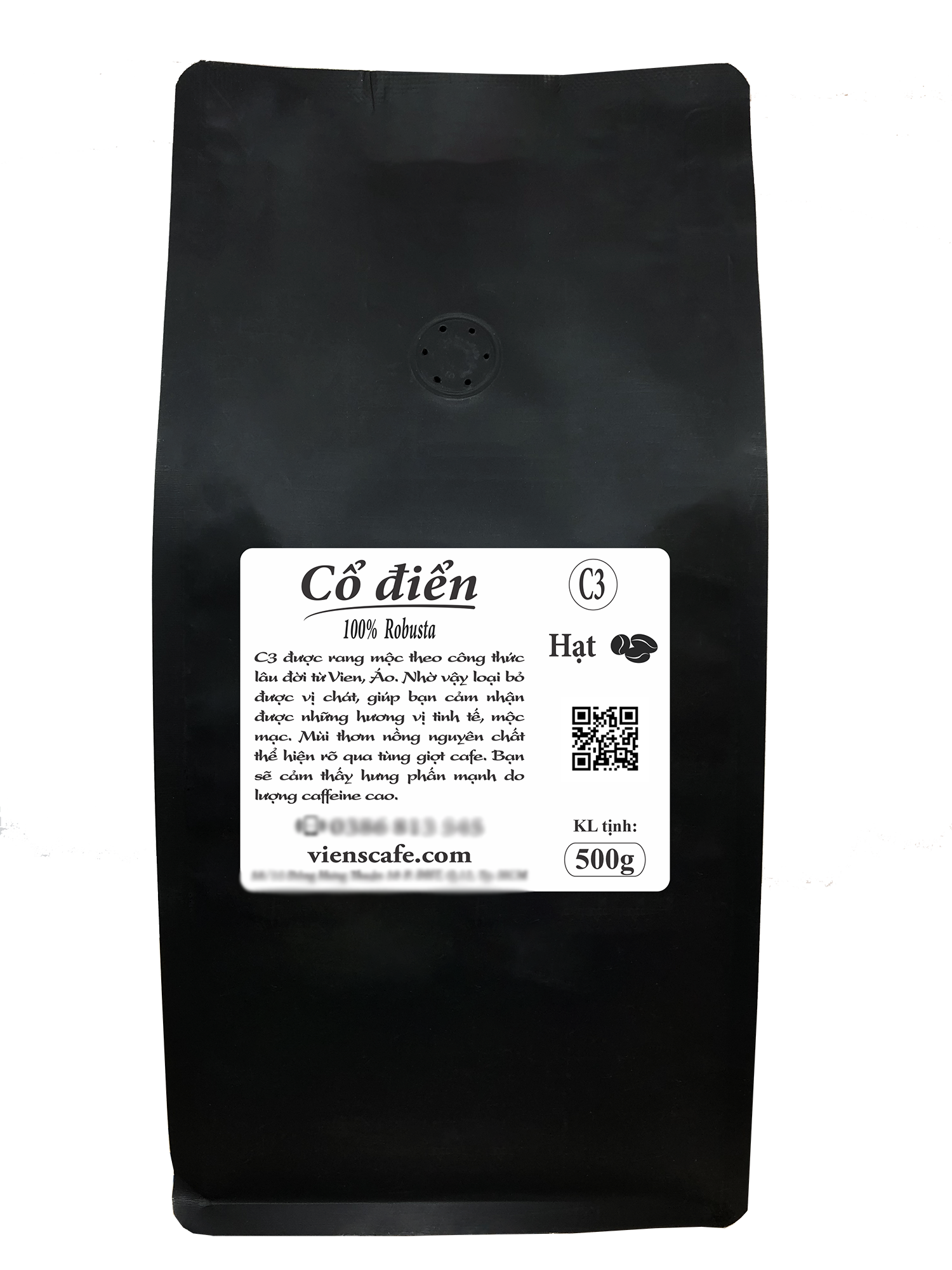 Cà phê Robusta Vien's cafe 500g