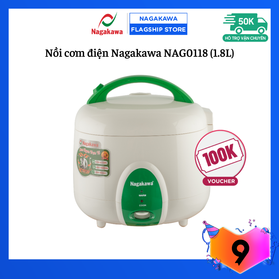 Nồi cơm điện Nagakawa NAG0118 1.8L