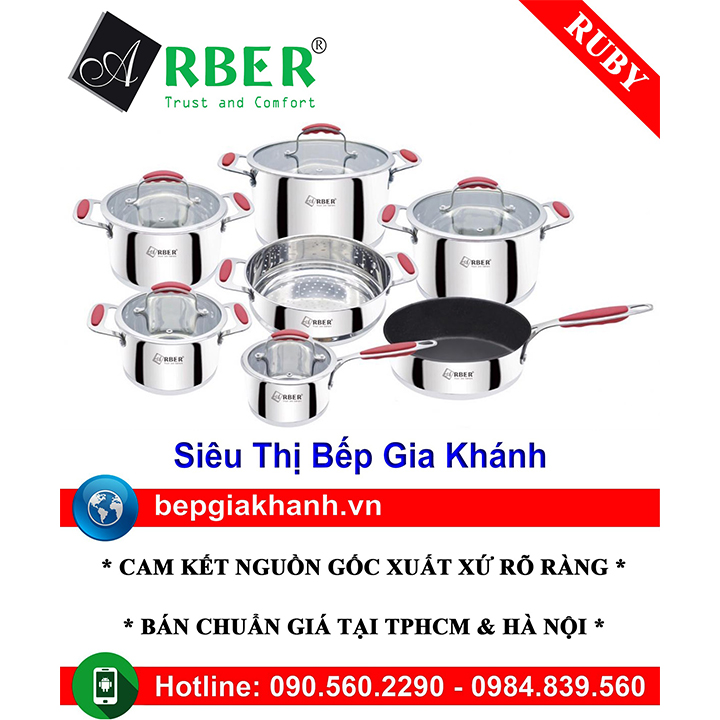 BỘ NỒI 7 MÓN INOX ARBER RUBY