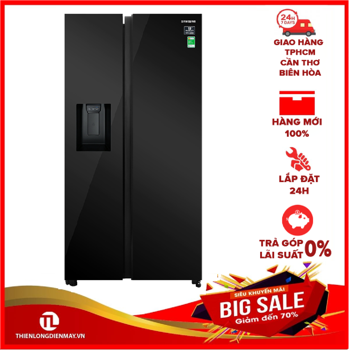 Tủ lạnh Samsung Inverter RS64R53012C/SV 617 lít