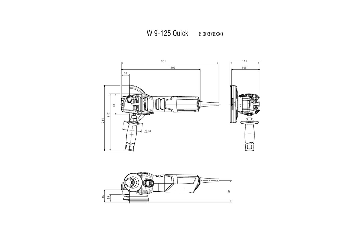MÁY MÀI GÓC METABO WP 9-125 QUICK