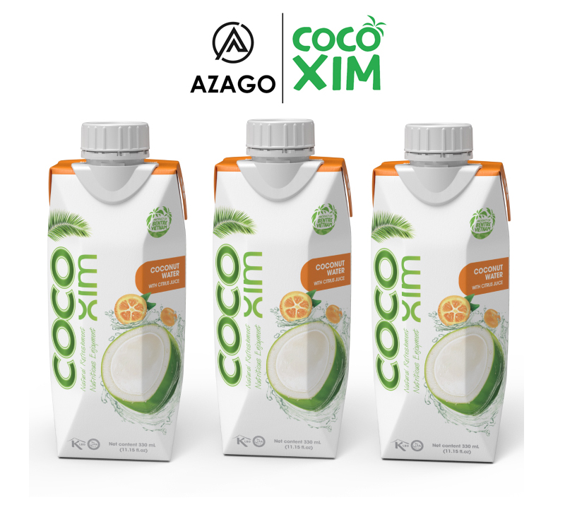 Nước dừa xiêm tắc Cocoxim 330ml combo 3 hộp