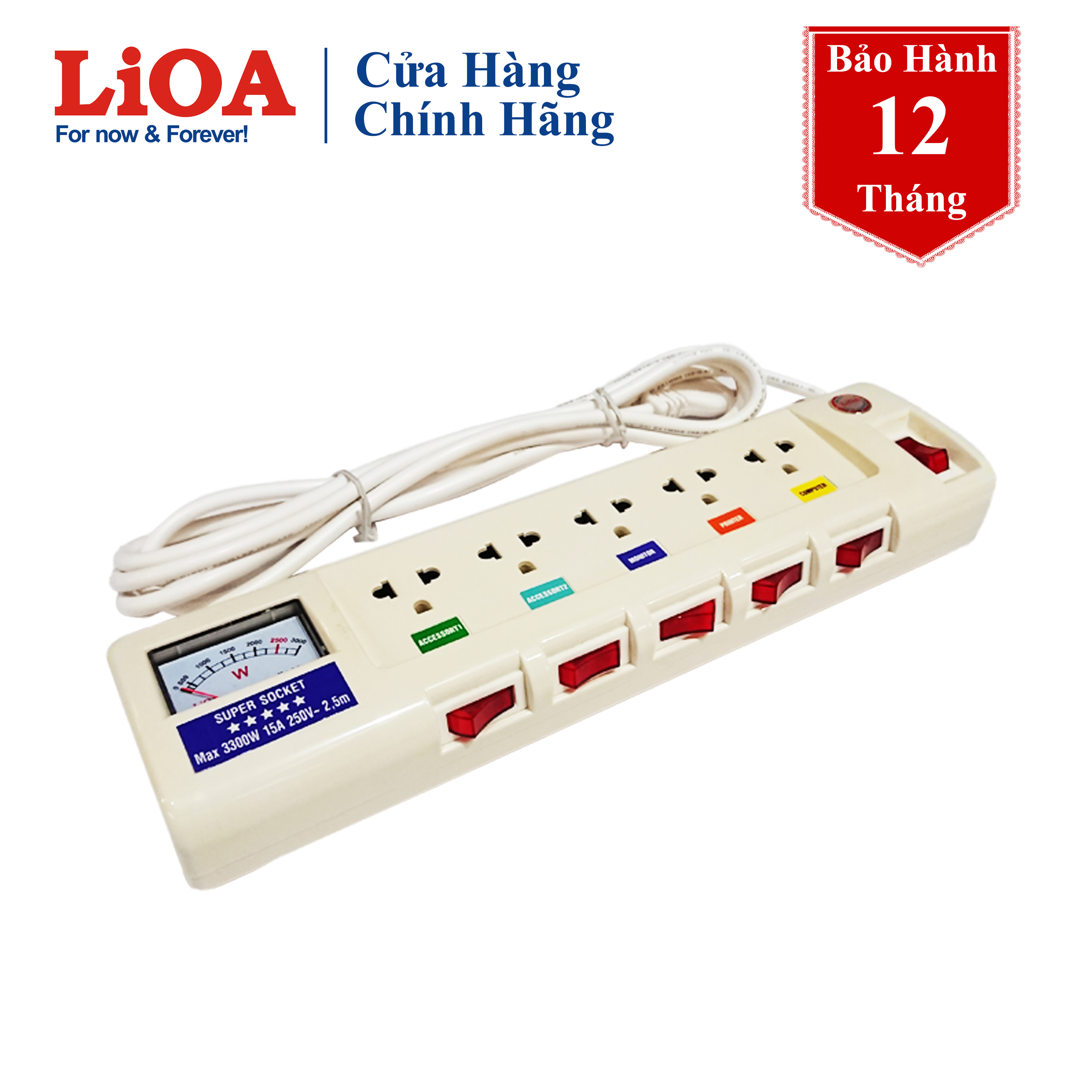 Ổ cắm điện Lioa 5OFSSV2.5-3