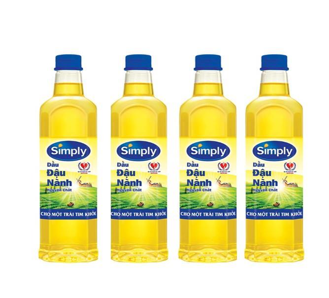 Combo 4 Chai Dầu Nành Simply 1L