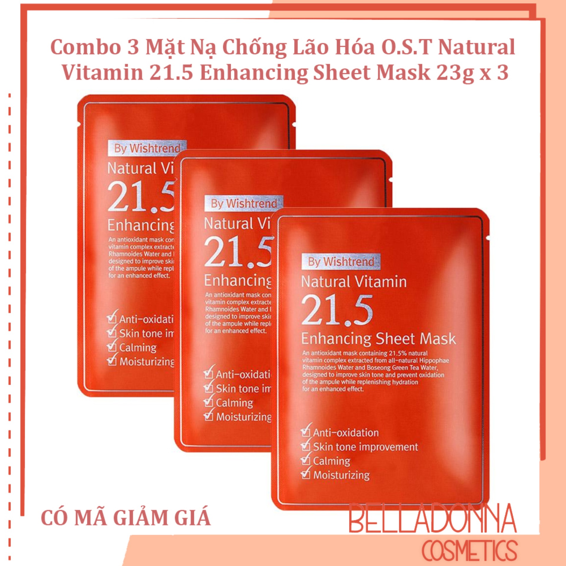 Mặt Nạ Giấy Chống Lão Hóa By Wishtrend Natural Vitamin 21.5 Enhancing Sheet Mask