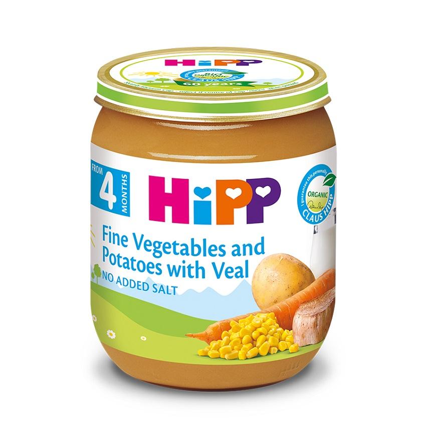 Dinh dưỡng đóng lọ HiPP thịt bê, khoai tây, rau tổng hợp (125g)