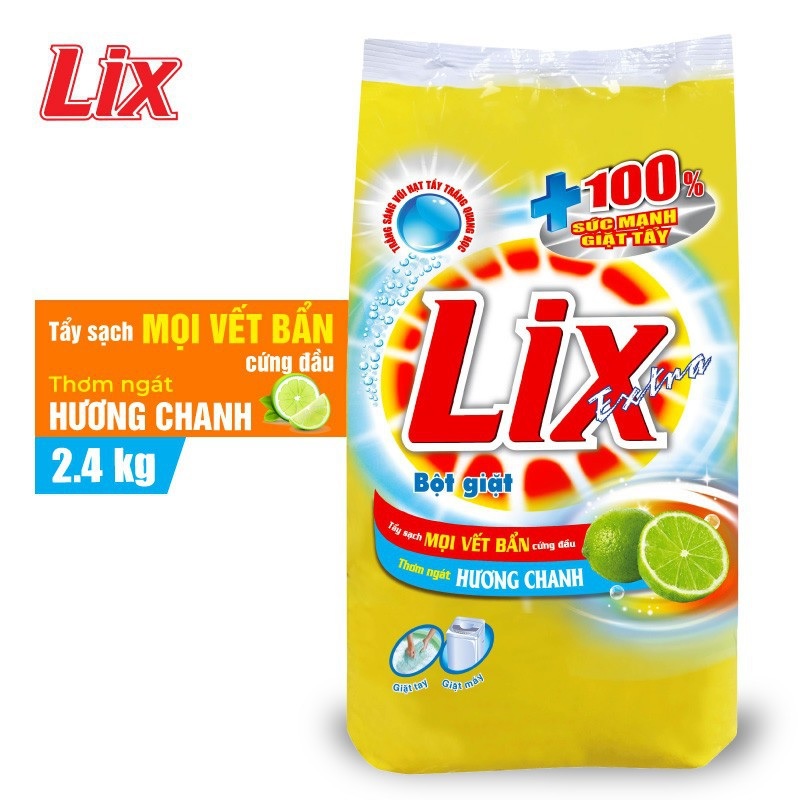 Bột giặt Lix Extra hương Hoa 2.4kg