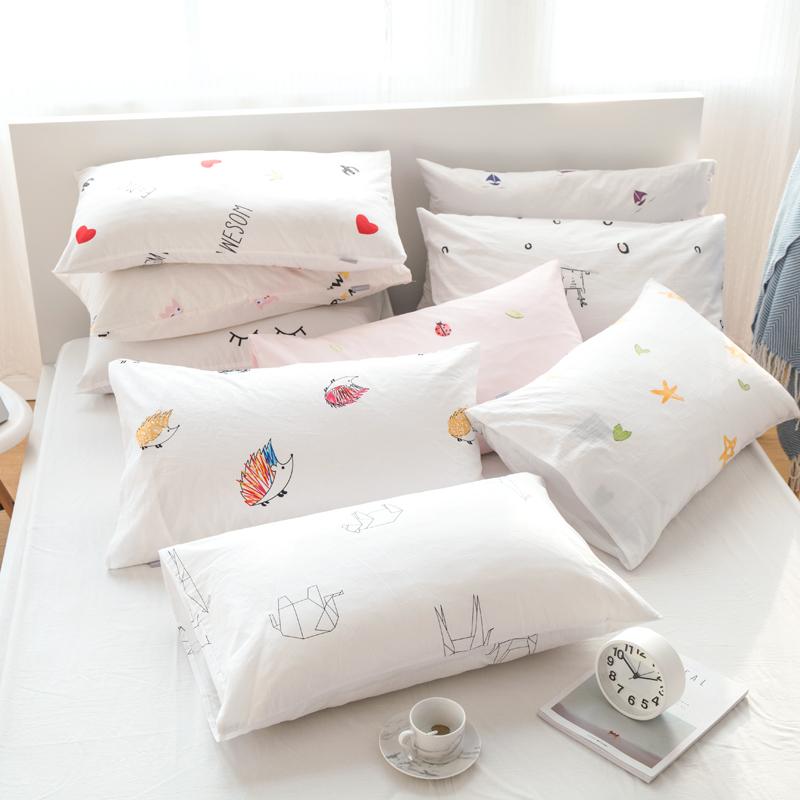 Trong Phong Cách Bắc Âu Bông Giặt Nước 100% Cotton Vỏ Gối Mốt Thời Thượng Trên Giường Cung Cấp Duy Nhất Vỏ Gối Một Chiếc Giá Một Cặp 2