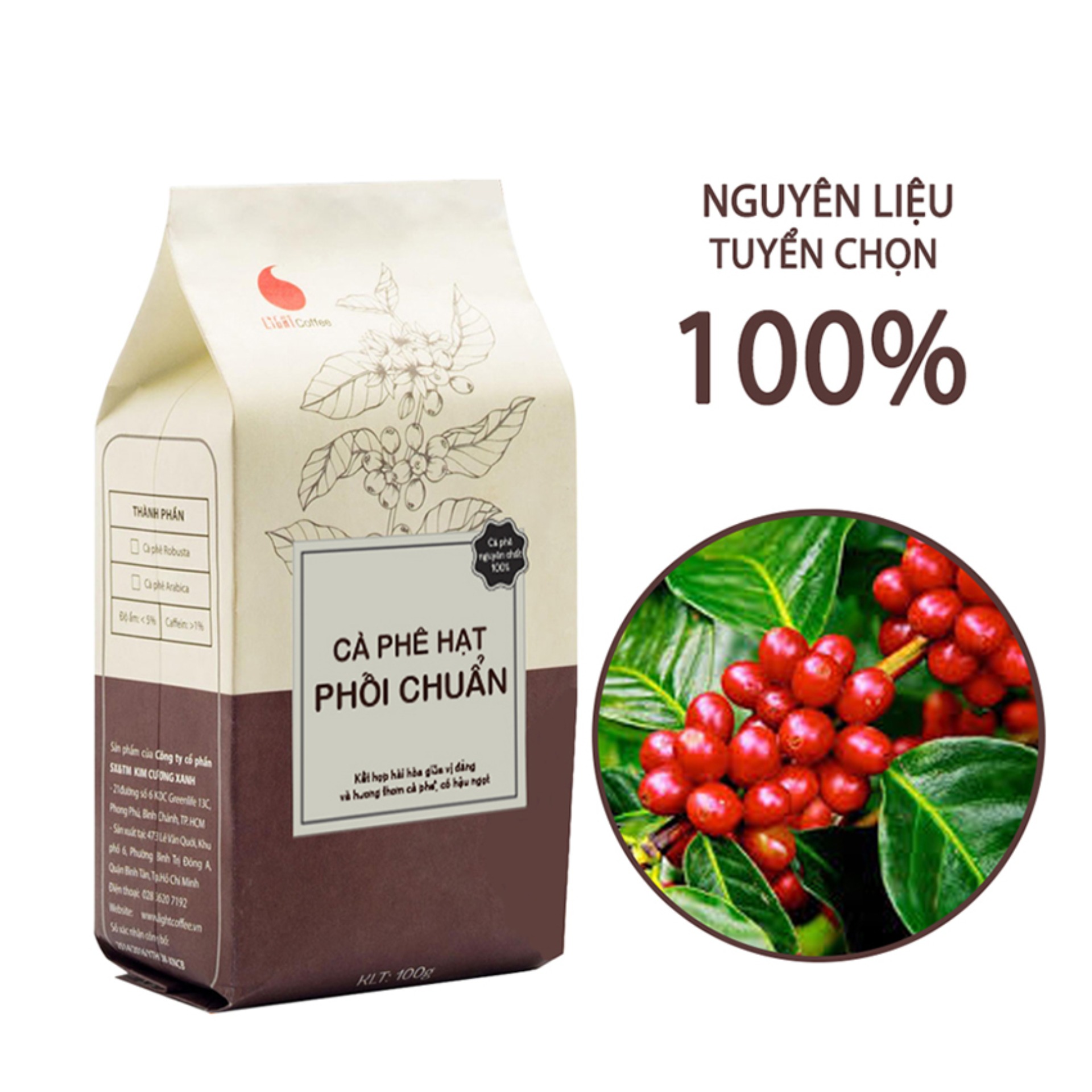 Cà phê hạt phối chuẩn Light Coffee 100g