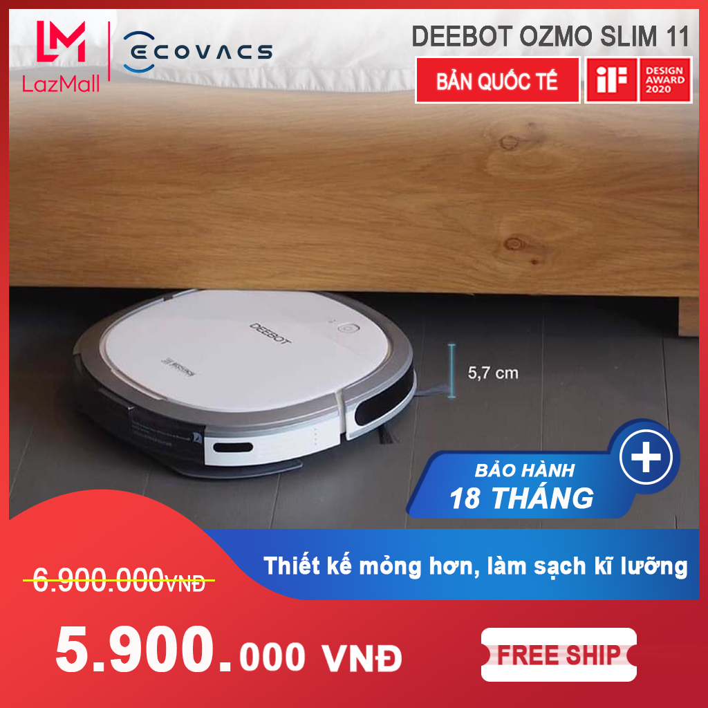Robot lau nhà thông minh Ecovacs Deebot Ozmo Slim 11