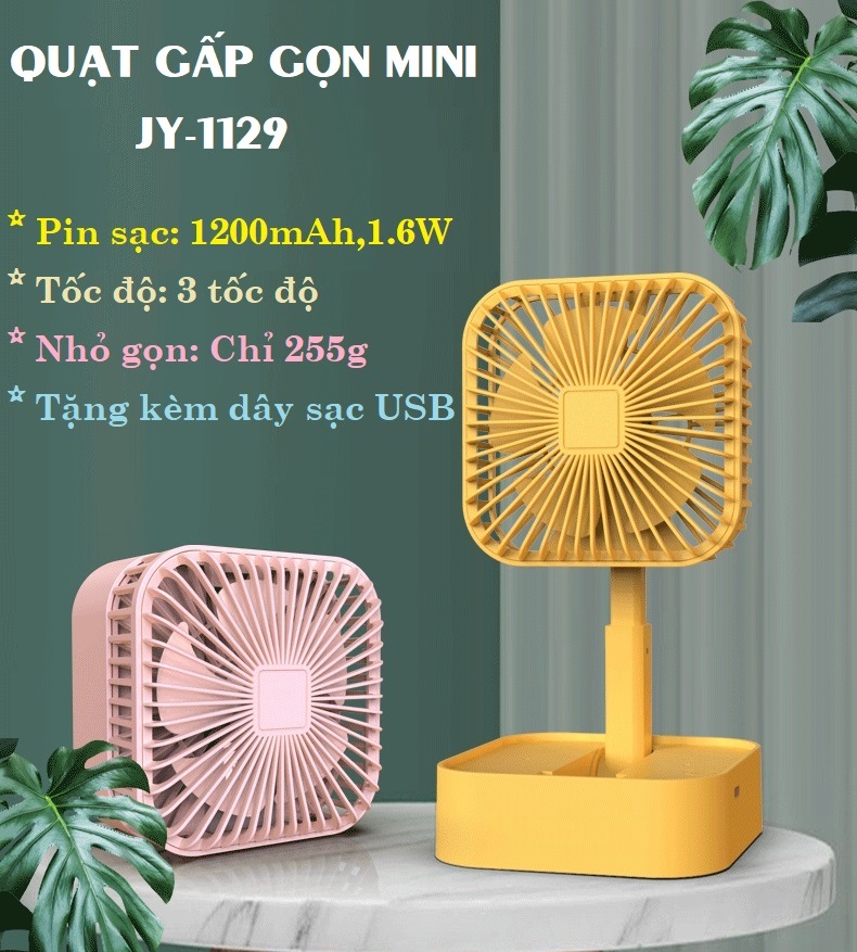 QUẠT MINI TÍCH ĐIỆN GẤP GỌN JY-1129