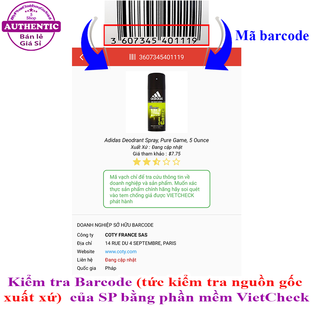 Xịt Khử Mùi Cho Nam Adidas Dynamic Pulse 150ml