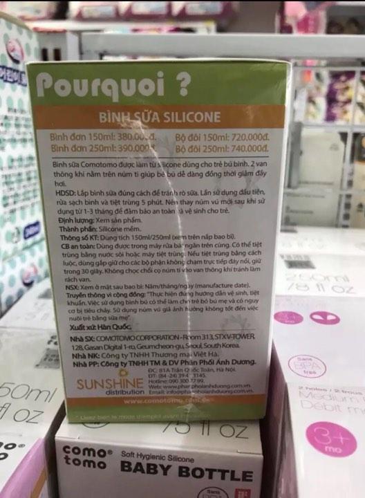 Bình sữa Comotomo 250ml