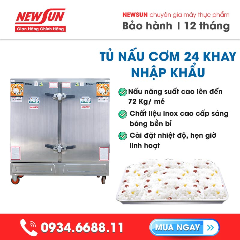 Tủ Nấu Cơm Bằng Điện NEWSUN 24 Khay