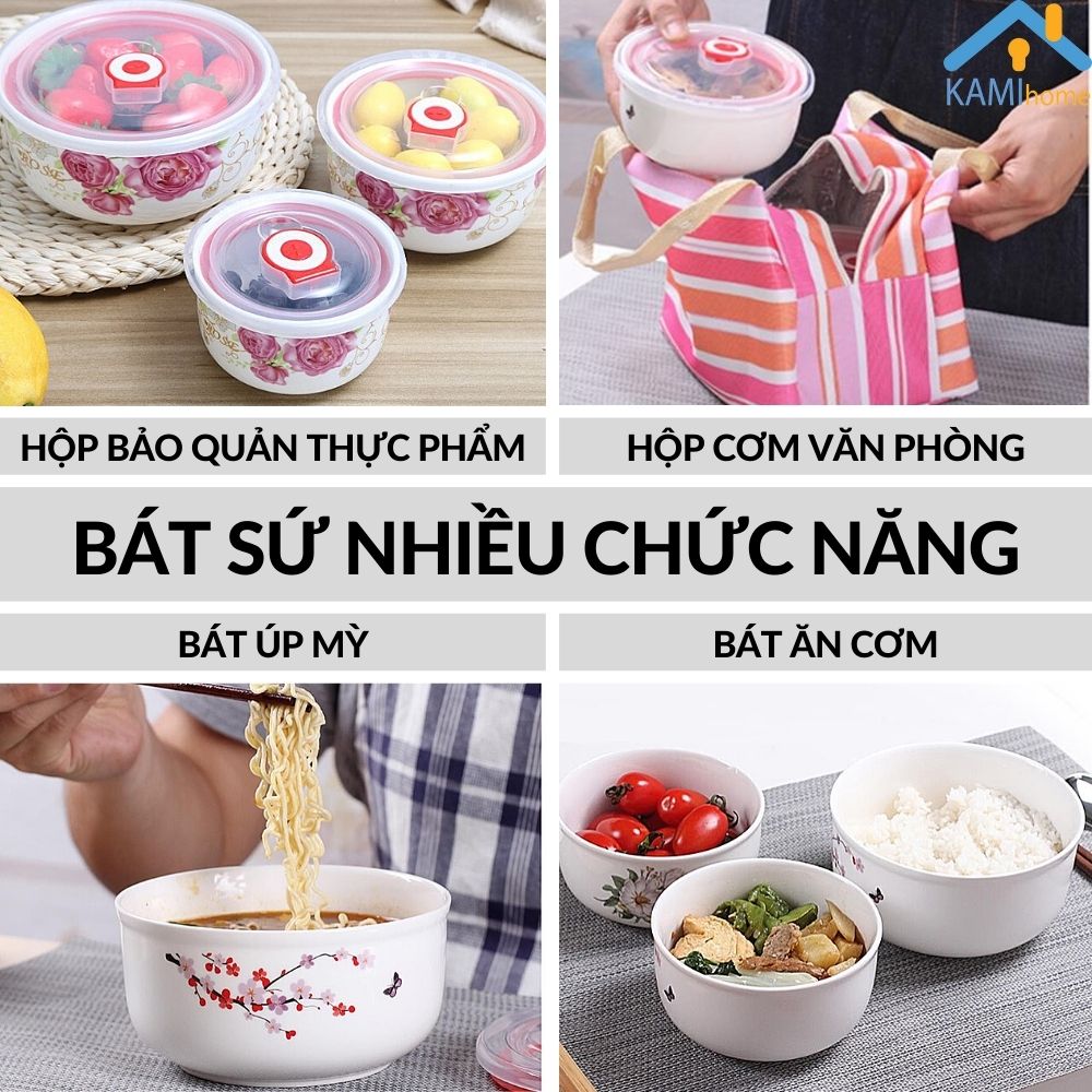 Bát sứ nắp hút chân không