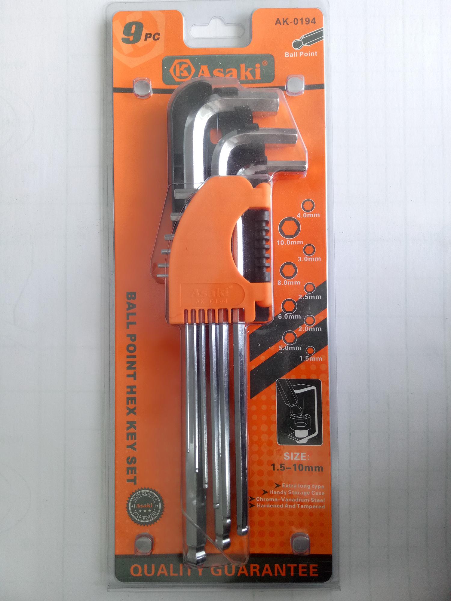 Bộ lục giác đầu bi Asaki AK-194