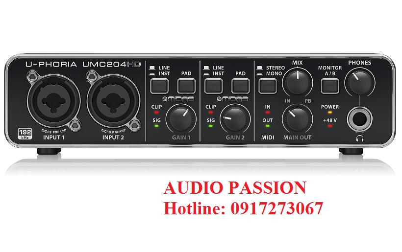 Card âm thanh Behringer U-PHORIA UMC204HD