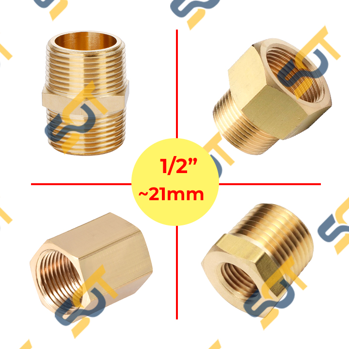 Brass Threaded Pipe Fittings Straight Connectors MixASale