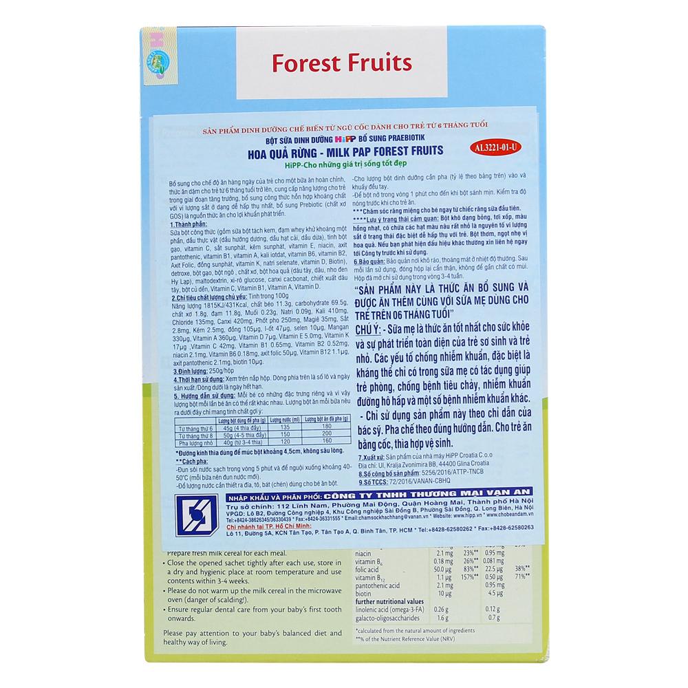 Bột dinh dưỡng Hipp hoa quả rừng 250g 6M+