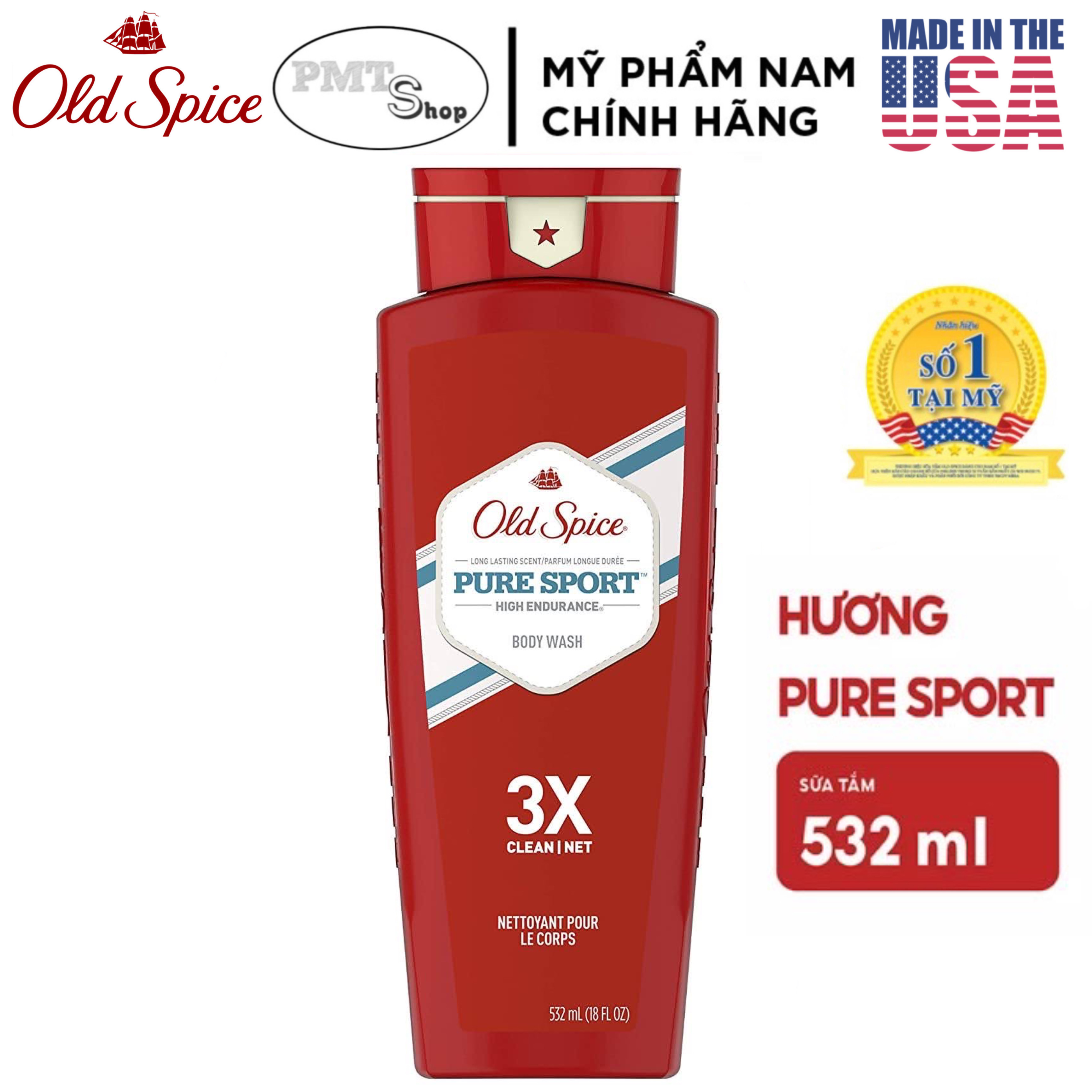 Gel tắm-gội-xả Old Spice 3in1 - 532ml