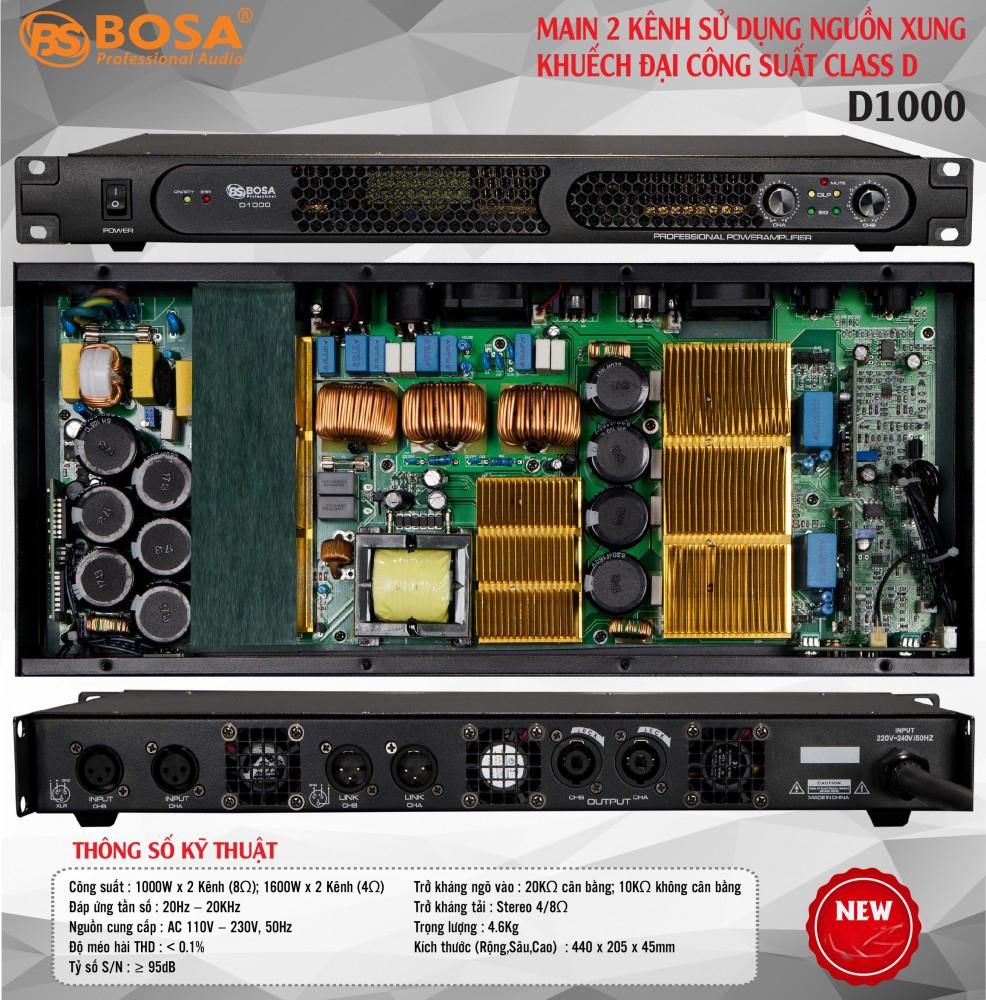 Main nguồn xung 4 kênh Bosa D1000