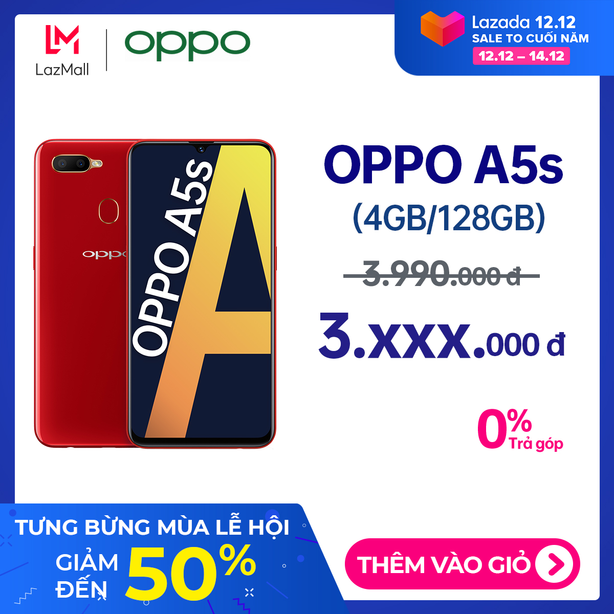 Điện thoại Oppo A5S -  3GB RAM, 32GB, 6.2 inch