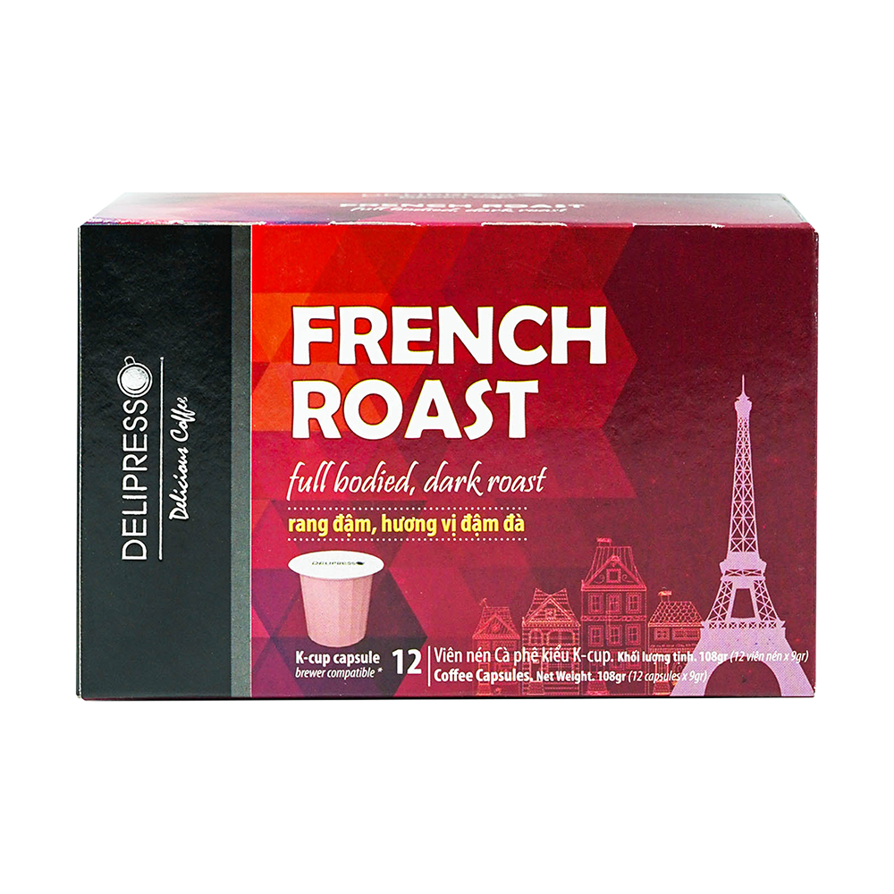 Cà phê Delipresso French Roast 12 viên 9g