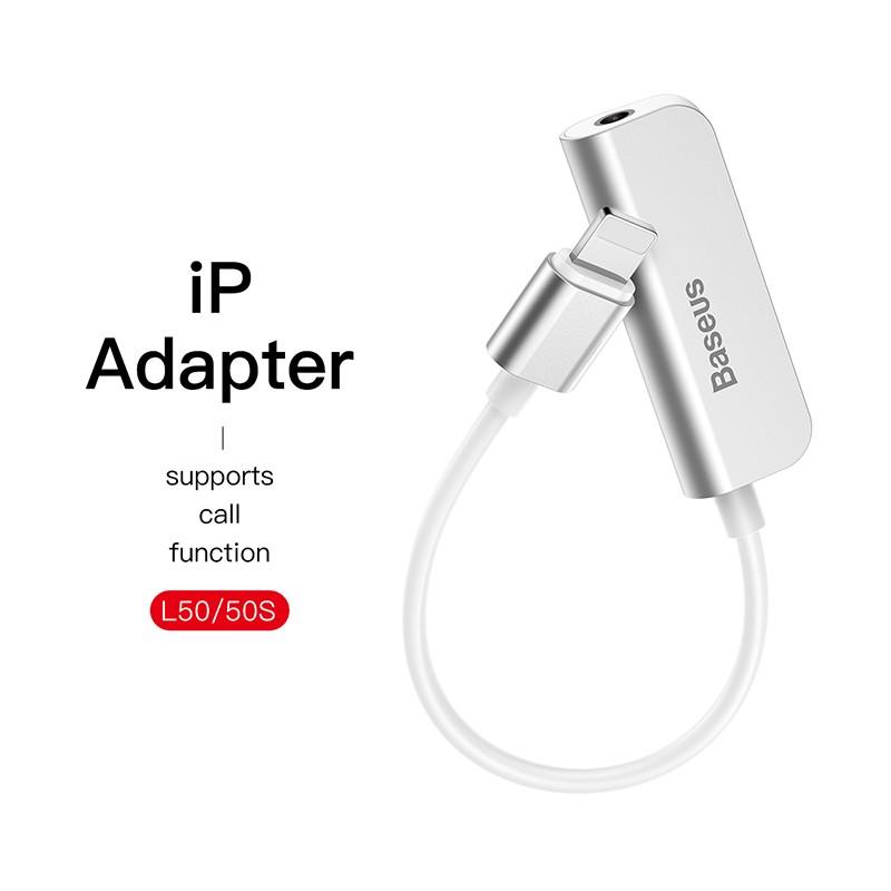 BỘ CHUYỂN CỔNG LIGHTNING SANG 3.5 + LIGHTNING BASEUS L50