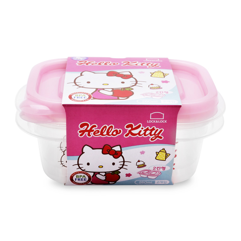 HỘP NHỰA 2 NGĂN HELLO KITTY LOCK&LOCK LKT801 260ML