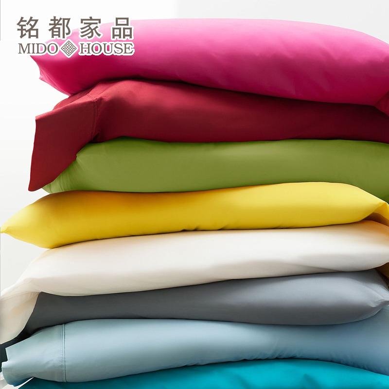 Dày 100% Cotton + Tencel Mài Lông Vỏ Gối 60 Màu Vỏ Gối 48 * 74cm Một Cặp Bộ Ruột Gối