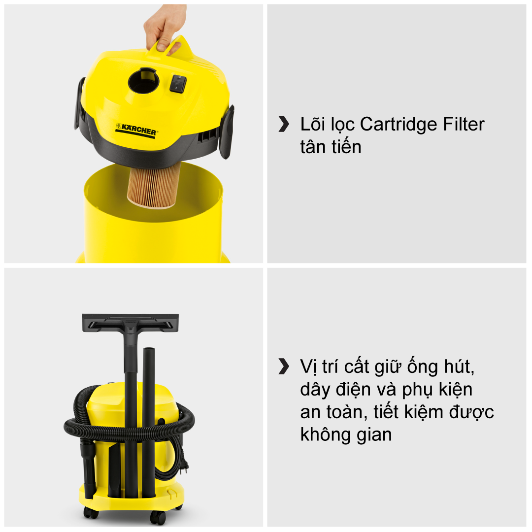 Máy hút bụi Karcher WD 2 Cartridge Filter Kit