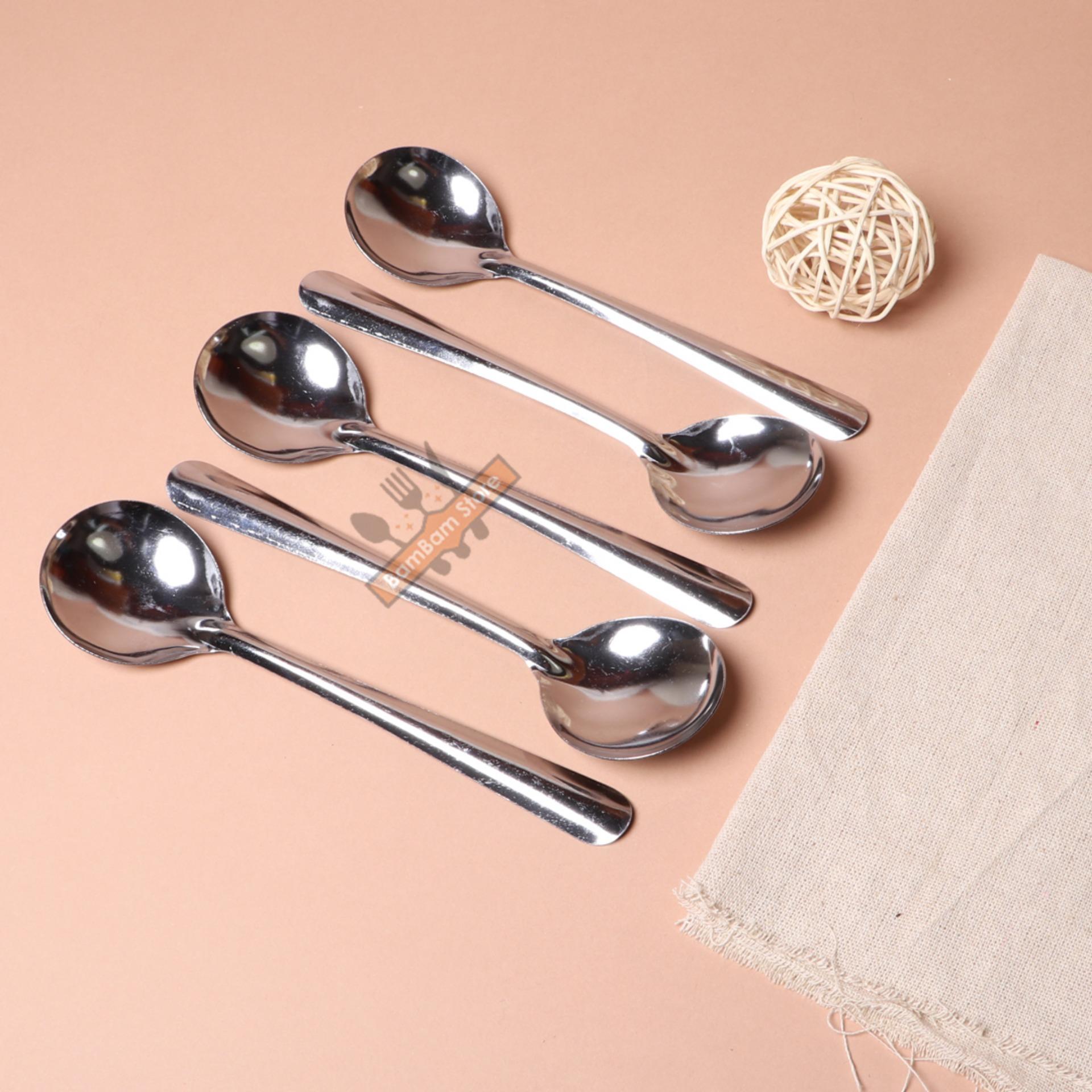 BỘ 5 MUỖNG SOUP TRÒN INOX MUI15