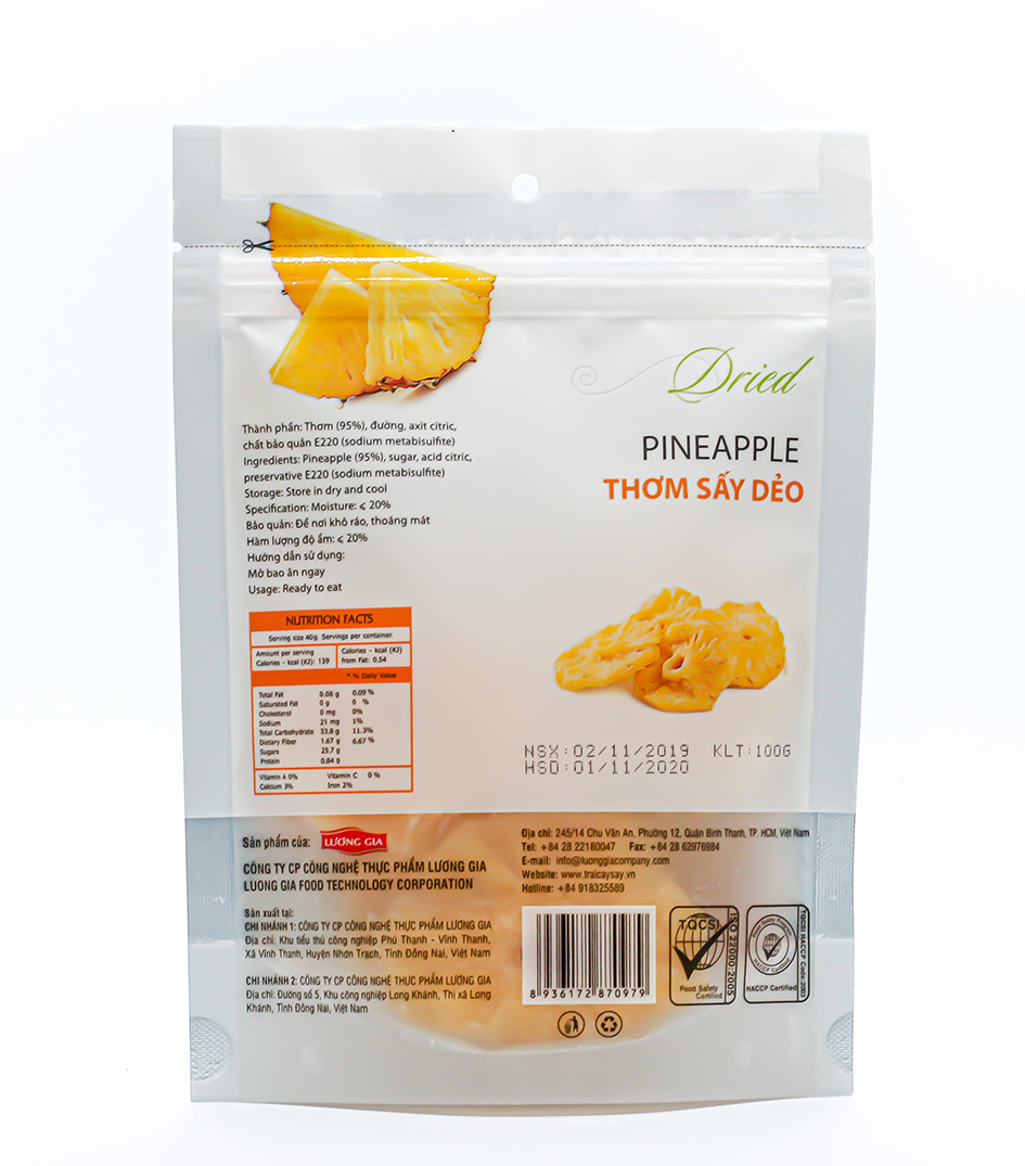 Thơm sấy dẻo Ohla - 100g