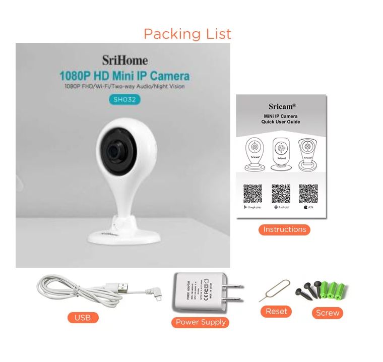 Camera Srihome SH032 Full HD 2.0MPX