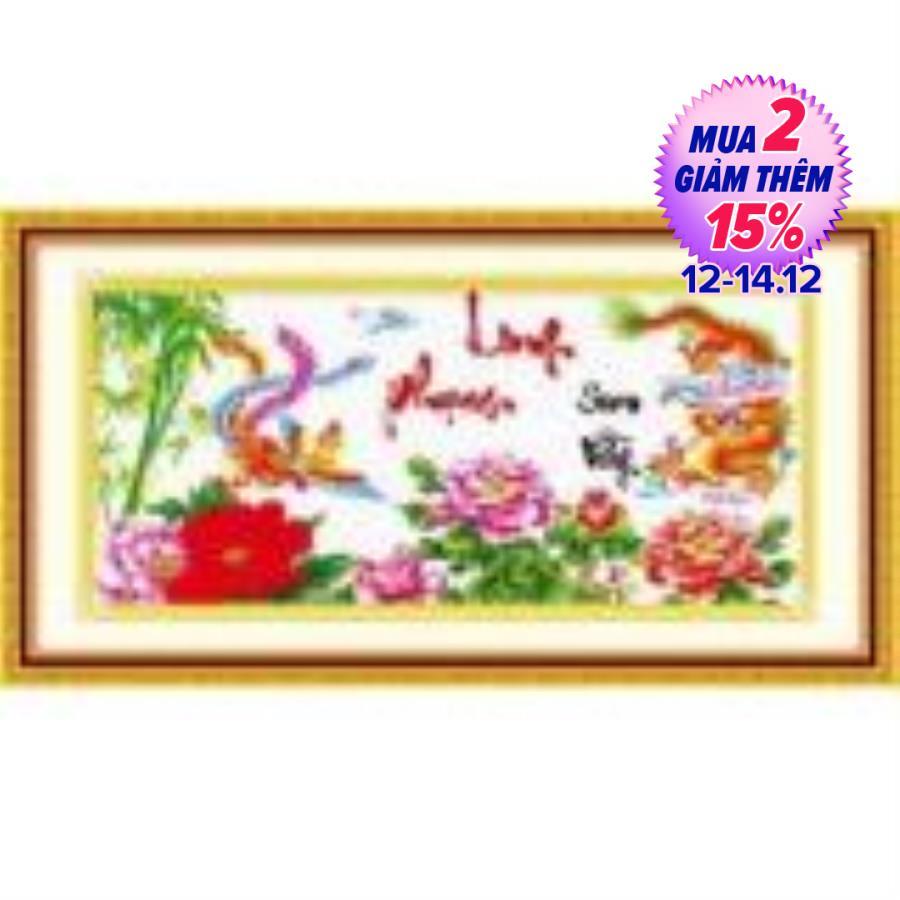 Tranh thêu chữ thập long phụng - DLH-YA469