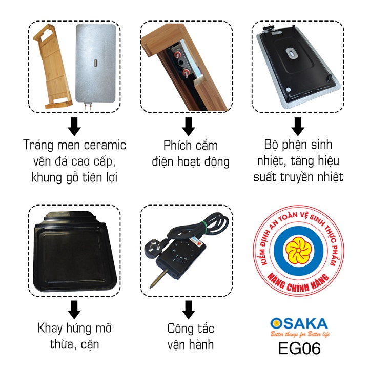 Vỉ nướng điện Osaka EG06 1800W