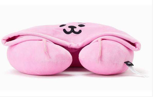 Gối kê cổ chữ U liền mũ BT21 BTS tặng kèm móc khóa BT21