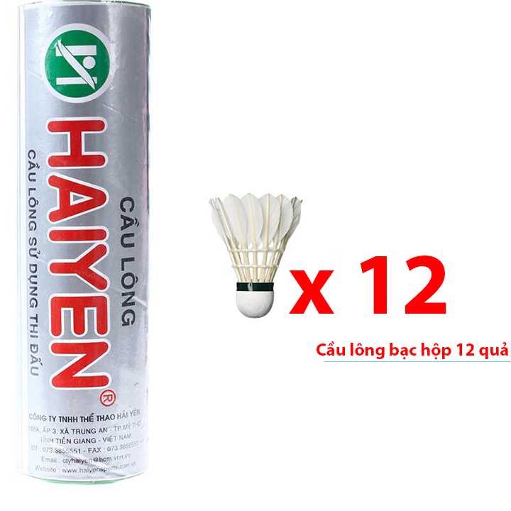 QUẢ CẦU LÔNG HỘP BẠC 12 QUẢ HẢI YẾN HB12