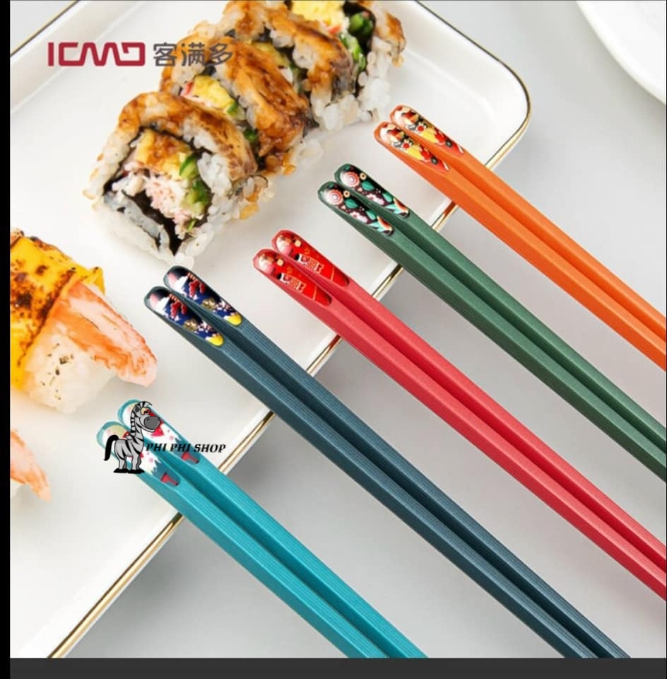 BỘ 5 ĐÔI ĐŨA MÀU HỌA TIẾT PHONG CÁCH NHẬT BẢN MD002