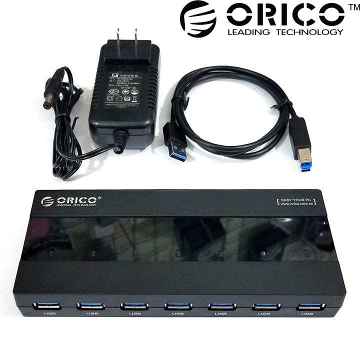 Bộ chia 7 cổng USB 3.0 kèm nguồn Orico H727RK-U3