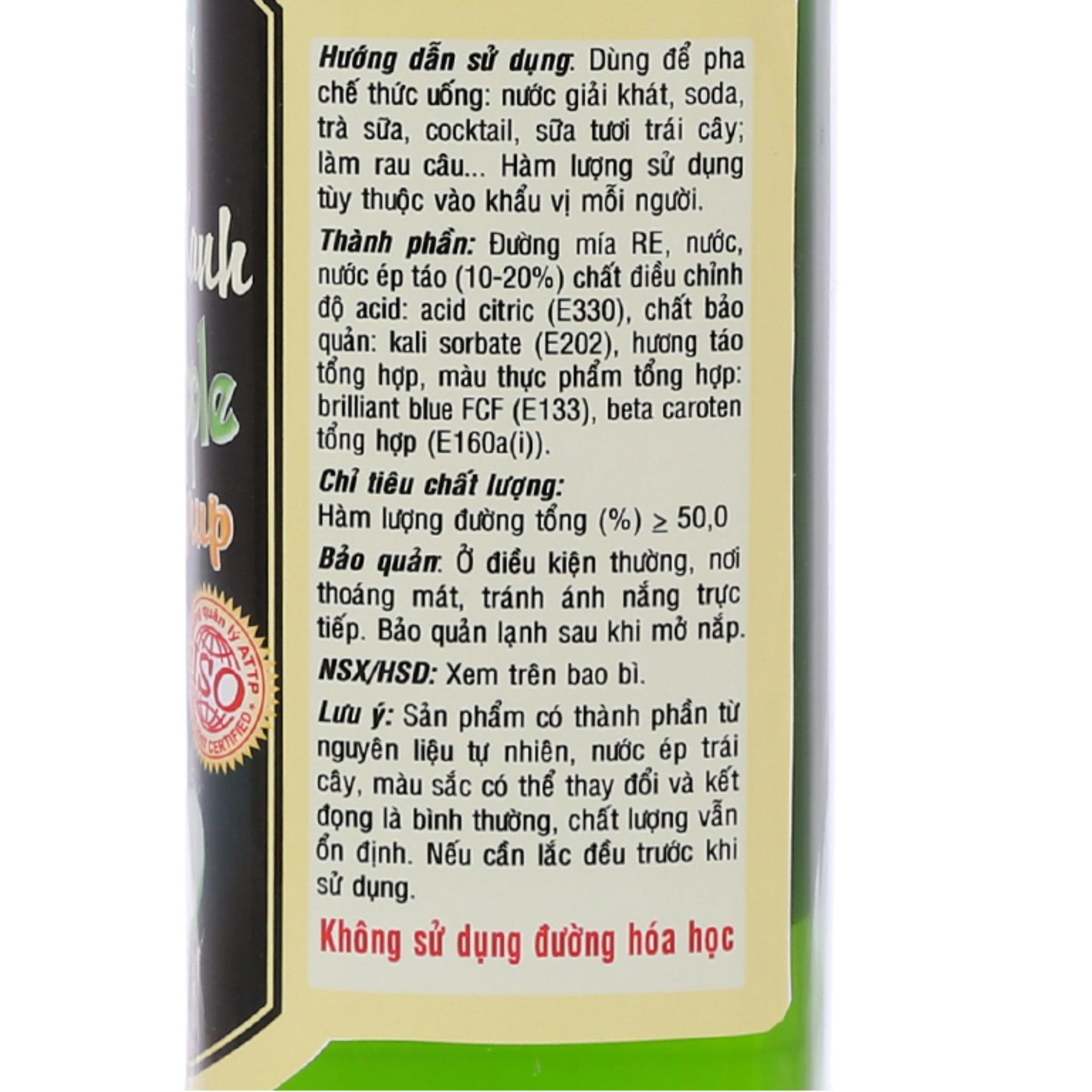 Sirô Golden Farm táo 520ml