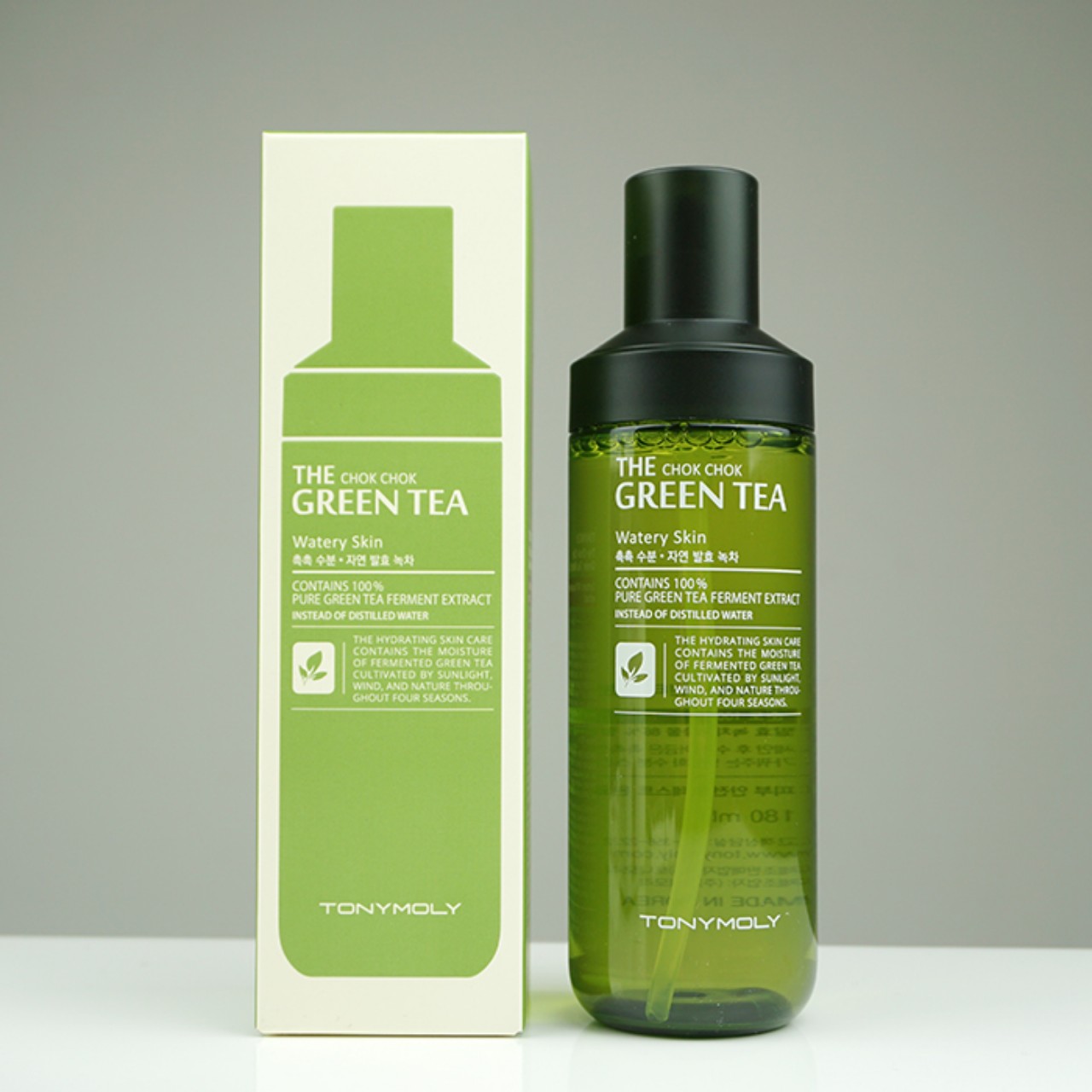 Nước hoa hồng từ trà xanh lên men Tonymoly The Chok Chok Green Tea Watery Skin 180ml
