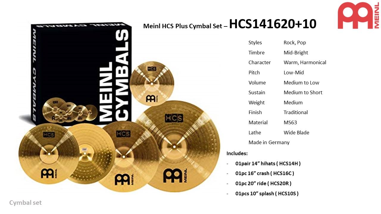 Bộ gõ cymbal Meinl HCS141620+10