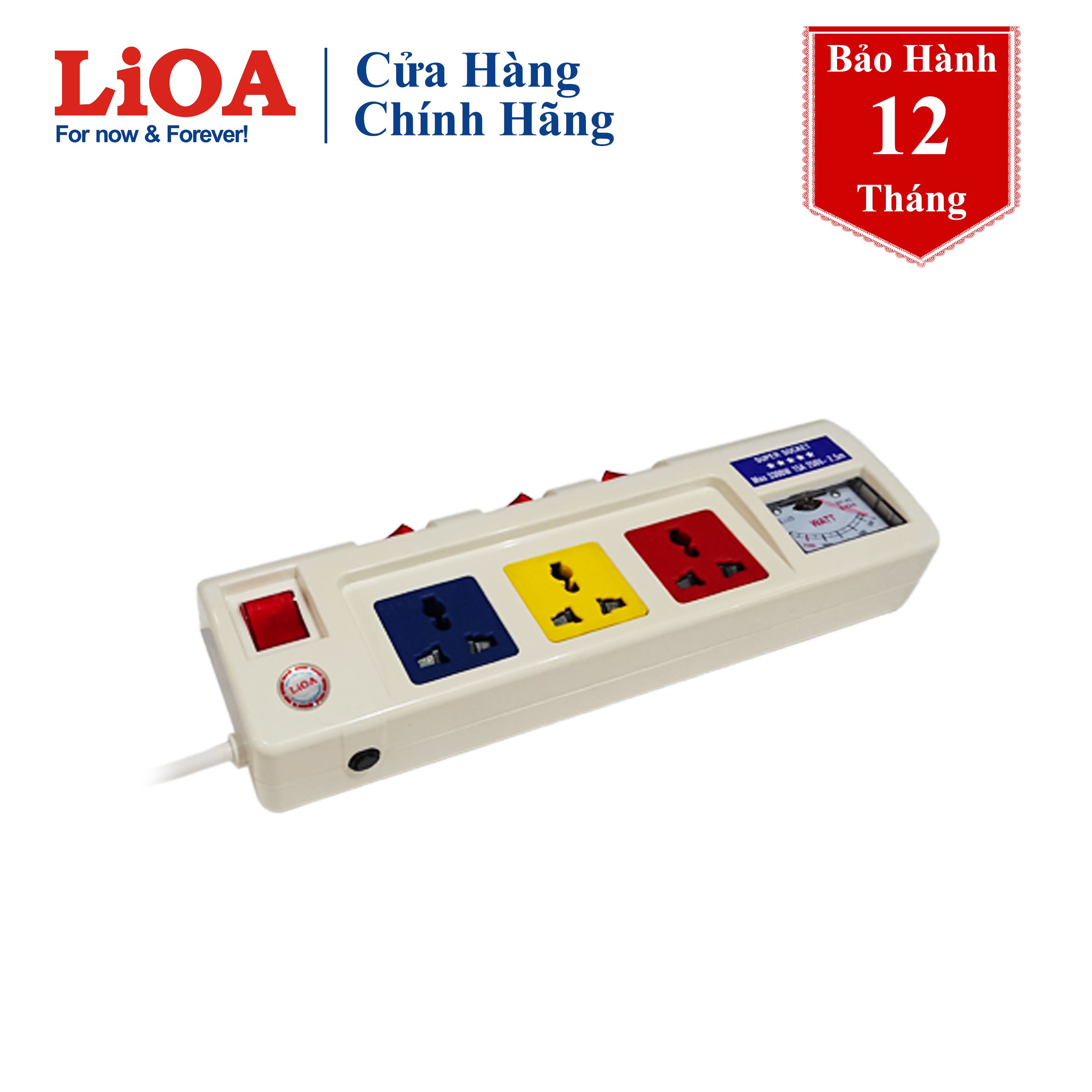 Ổ cắm công suất lớn 3 lỗ 2,5m Lioa 3OFSSA2.5-2