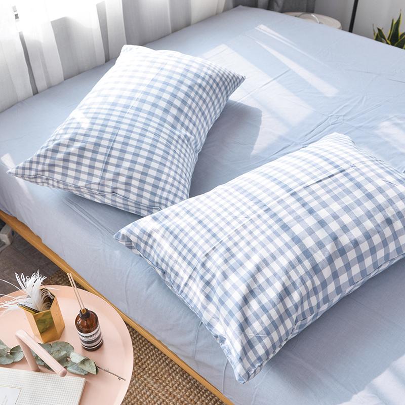 100% Cotton Bông Giặt Nước Vỏ Gối Màu Kẻ Sọc 100% Cotton Vỏ GốI Hai Chỉ Ký Túc Xá Sinh Viên 48 * 74cm Duy Nhất Một Cặp