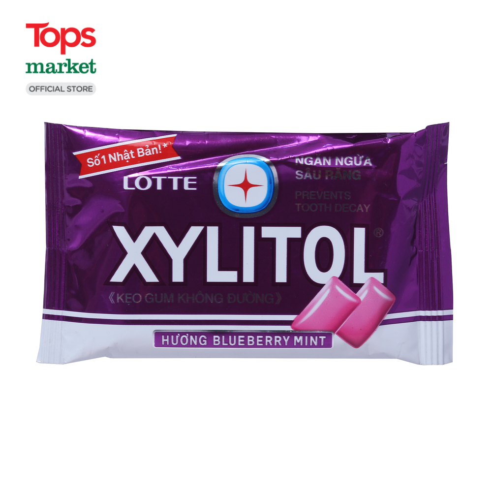 Kẹo Gum Không Đường Lotte Xylitol Blueberry 11 6G Siêu Thị Tops