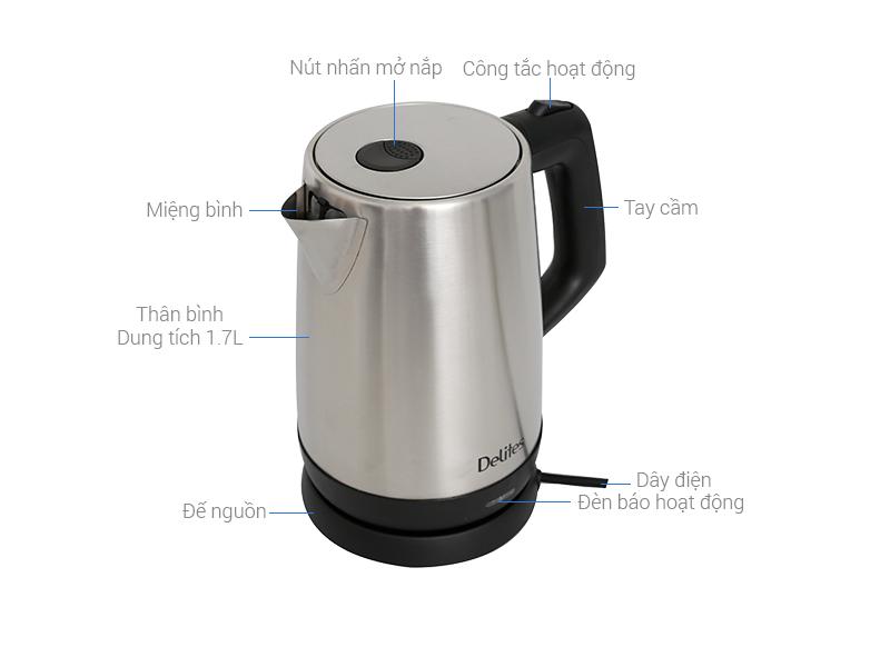 Ấm đun siêu tốc Delites ST17S03 - 1.7L