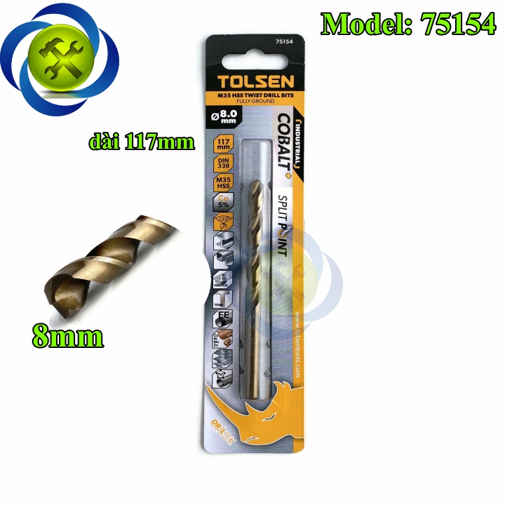 Mũi khoan sắt Tolsen 75154 8,0 x 117 mm